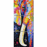 Painting by Numbers Elephant Tusk Modern Animal Art 3 Panel (Triptych)