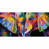 Paint by Numbers 2 Elephants Modern Animal Art
