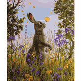 Painting by numbers rabbit in nature