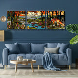 Paint by Numbers triptych Pano-001-3T