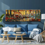 Painting by Numbers Panoramic Deer in The forest Tiffany Style