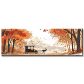 Painting by Numbers Panorama Man with Dogs in Autumn