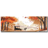 Painting by Numbers Panorama Man with Dogs in Autumn