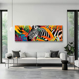 Painting by Numbers Panorama Zebra Colorful Flowers