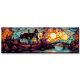 Painting by Numbers Panoramic House on River Bridge Tiffany Style