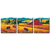 Paint by Numbers Triptych Farm in Landscape 3-panel
