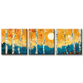 Paint by Numbers Triptych Birch Forest in Evening Mood 3-panel