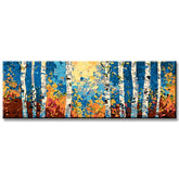 Painting by Numbers Panorama Colorful Birch forest I