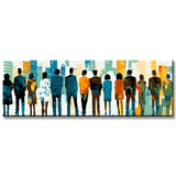 Painting by Numbers Panorama Abstract People in Row