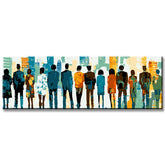 Painting by Numbers Panorama Abstract People in Row