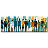 Painting by Numbers Panorama Abstract People in Row
