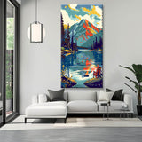 Painting by Numbers Panoramic Mountain Lake Evening Atmosphere