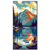 Painting by Numbers Panoramic Mountain Lake Evening Atmosphere
