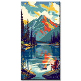 Painting by Numbers Panoramic Mountain Lake Evening Atmosphere
