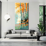 Painting by Numbers Panorama Autumn Birch by The River