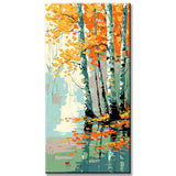 Painting by Numbers Panorama Autumn Birch by The River