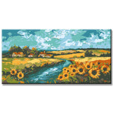 Painting by Numbers Panoramic Sunflowers Landscape