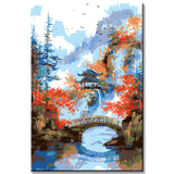 Painting by Numbers Panorama Picturesque Chinese Mountain Landscape with River i