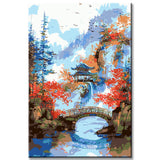 Painting by Numbers Panorama Picturesque Chinese Mountain Landscape with River  i