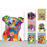 Portrait in rainbow effect style as a paint by number set