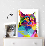 Portrait in rainbow effect style as a paint by number set