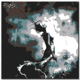 Painting by numbers mermaid in black and white I
