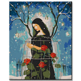 Paint by Numbers Woman in a Cage with Roses