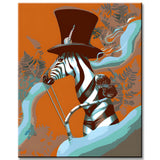 Zebra Wearing a Top Hat - Paint by Numbers