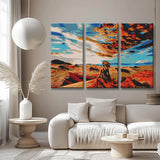 Paint by Numbers Painting Mountain Desert - 3-Panel