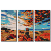 Paint by Numbers Painting Mountain Desert - 3-Panel