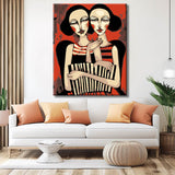 Painting by Numbers Abstract Art Circus of 2 Women I