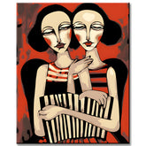 Painting by Numbers Abstract Art Circus of 2 Women I