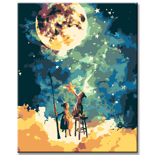 Painting by numbers Abstract stars painting