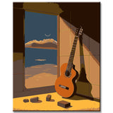 Painting by Numbers Violao Na Parede - Guitar on the Wall II