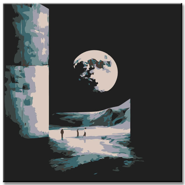 Painting by Numbers Abstract Moon Shape