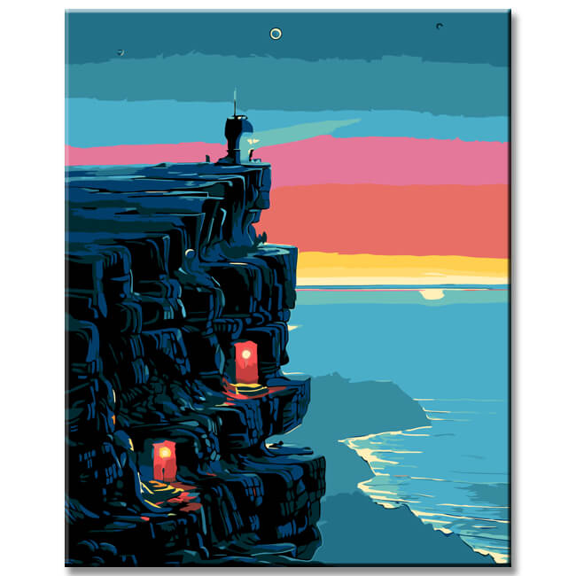 Painting by Numbers Modern Art Coastal Rocks