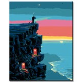 Painting by Numbers Modern Art Coastal Rocks