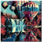 Paint by numbers hot air balloons