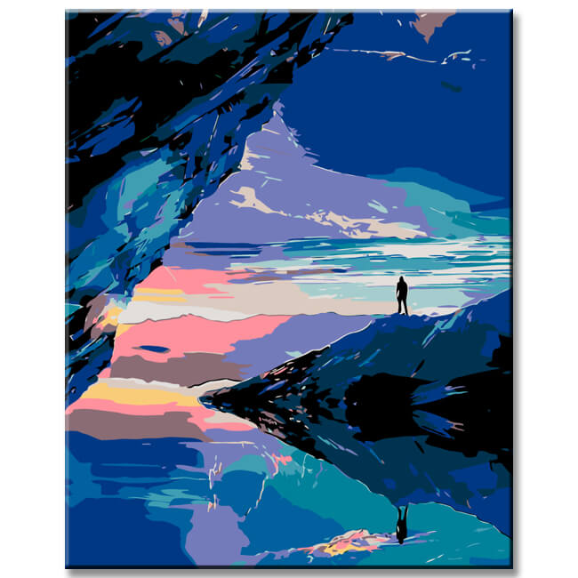 Painting by numbers landscape motif in the north