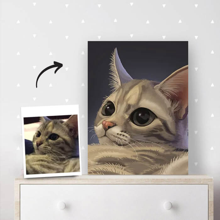 Porträt im Vektorgrafik-Stil auf Leinwand bedruckt