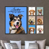 Portrait printed on canvas in vector graphic style