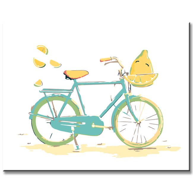 Painting by numbers lemon bike