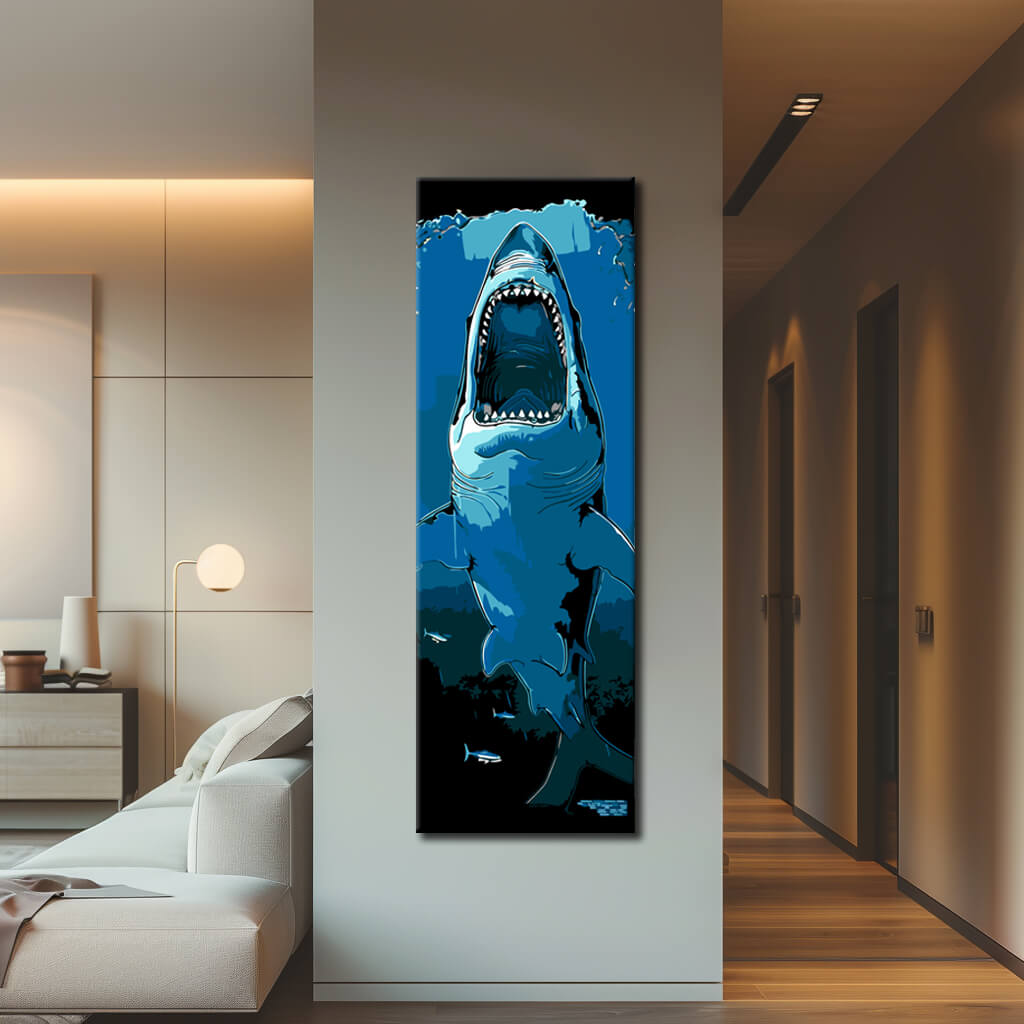 Painting by numbers Great white shark in the sea