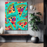 Painting by numbers pizza slices