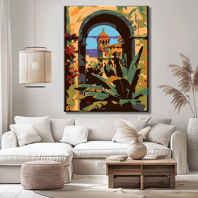 Paint by numbers travel poster of Palermo