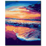 Painting by numbers Sunset over the Pacific
