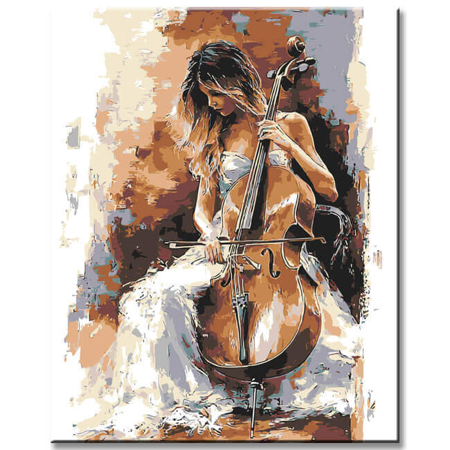 Painting by Numbers for Adults Woman with Cello