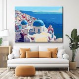 Painting by Numbers for Adults Santorini Greece