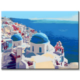 Painting by Numbers for Adults Santorini Greece