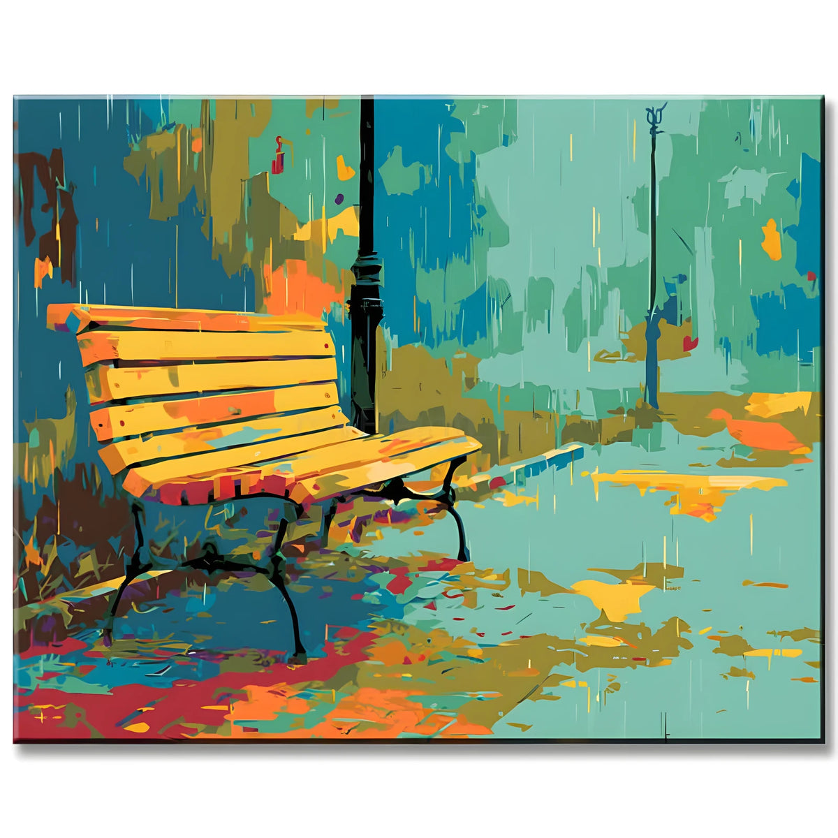 Painting by Numbers Pictures Bench in The Rain